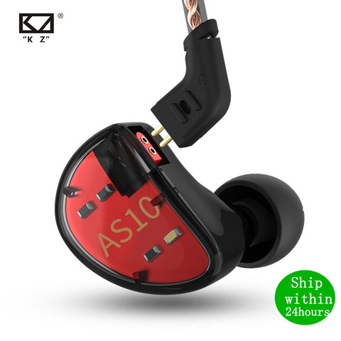 KZ – écouteurs intra-auriculaires AS10 5BA, casque d'écoute, moniteur HIFI, musique, général ZS10 PRO AS12 AS16 ZSX V90 C12 C10 A10 BA5 ZSN, nouveau ► Photo 1/6