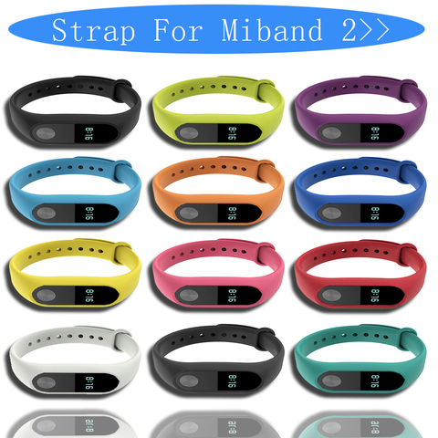 Bracelets tendance en Silicone pour Xiaomi Mi Band 2, 11 couleurs ► Photo 1/6