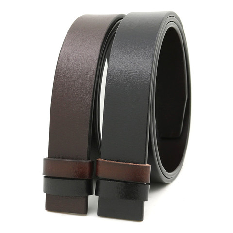 LannyQveen – ceinture en cuir véritable de vache, 3.3CM, sans boucle, avec trous, utilisation Double face ► Photo 1/6