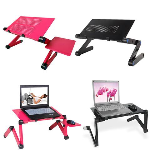 Table pliante en alliage d'aluminium bureau d'ordinateur Portable support Portable réglable pour ordinateur Portable pour canapé-lit Table d'ordinateur Portable bureau à domicile ► Photo 1/6