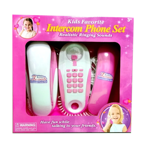 Ensemble de téléphone à deux téléphones, Intercom filaire, jouet interactif pour enfants avec 2 téléphones, son de sonnerie, se parler ► Photo 1/6