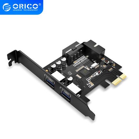 ORICO PVU3-2O2I-carte contrôleur, 2 ports, HUB, carte de bureau avec chipset VLI, USB3.0, PCI Express, USB3.0, 19 broches ► Photo 1/6