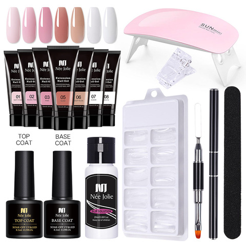 Kit de vernis à ongles en polygel UV, Solution antidérapante constructeur de vernis à ongles en Gel acrylique, outil de manucure, bout des doigts ► Photo 1/6