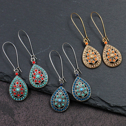 Vintage Boho inde ethnique goutte d'eau perles balancent goutte boucles d'oreilles pour femmes femme 2022 mariage fête bijoux accessoires ► Photo 1/6