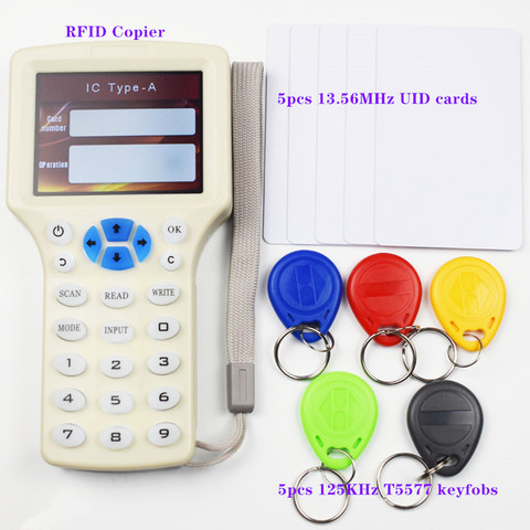 Lecteur et copieur RFID, 125KHz, 13.56MHz, programmateur USB, NFC intelligent, 10 fréquences, lecteur de cartes, porte-clés, décodeur UID ► Photo 1/5