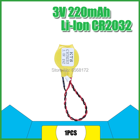 KTS – batterie lithium originale 3V CR2032 CR2032W, pour carte mère d'ordinateur portable avec câble, fabriquée au japon ► Photo 1/6