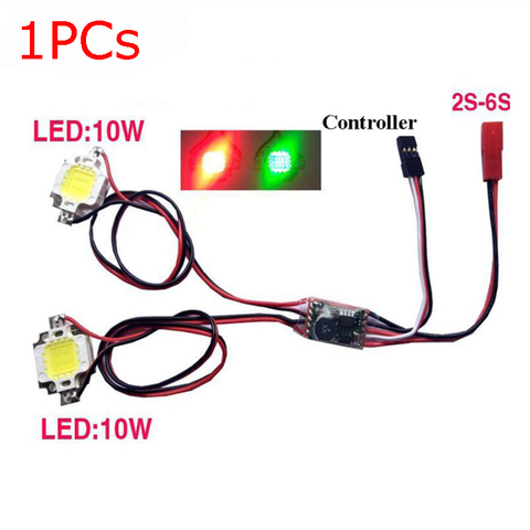 1 pièces 2-6S veilleuse Double/simple Flash 10W LED lampe Super lumineuse stroboscope rouge/vert pour RC FPV quadrirotor Drone Navigation ► Photo 1/2