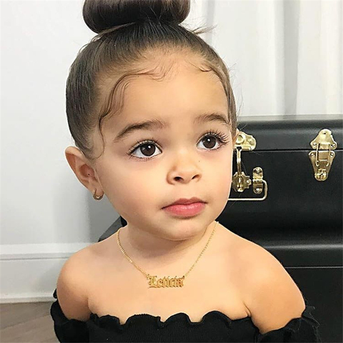 2022 acier inoxydable bébé bijoux nom personnalisé personnalisé lettre nom filles collier pour enfants collier ► Photo 1/6