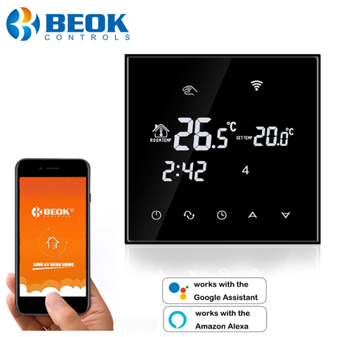 Beok – Thermostat Wifi intelligent 220V, pour chauffage au sol électrique/eau, régulateur de température, Alexa Google Home ► Photo 1/6