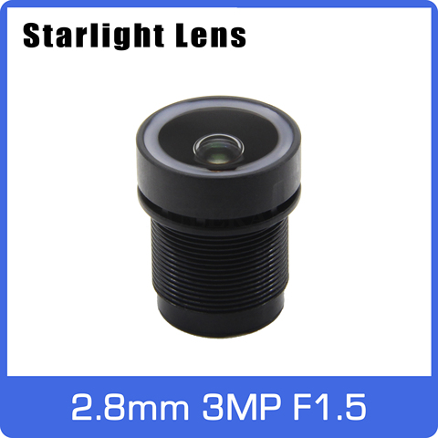 Objectif Starlight 3MP F1.5 à ouverture fixe de 2.8mm, grand Angle pour caméra IP SONY IMX290/291/307/327, CCTV AHD à faible luminosité, livraison gratuite ► Photo 1/6