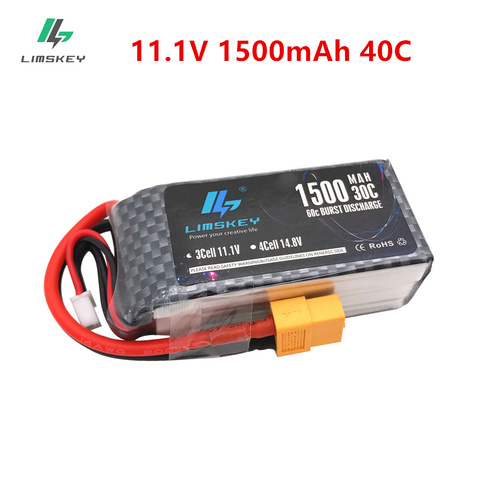 Batterie LiPo 3S 11.1V 1500Mah, pour WLtoys V950, 3S 40C Max 60C XT60, prise pour quadrirotor RC, Drone, hélicoptère, voiture, avion, pièces de jouets ► Photo 1/5