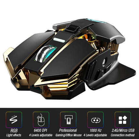 Ergonomique 2.4GHz souris de jeu sans fil ordinateur-souris Gamer ordinateur portable souris optique souris professionnelle Gamer 6400DPI ► Photo 1/6