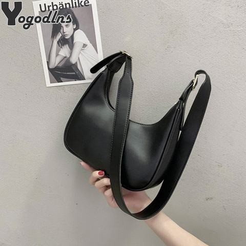 Sac à main en cuir PU pour femmes, sacoche à bandoulière décontractée de luxe, sac Hobos de styliste, Mini marque ► Photo 1/6