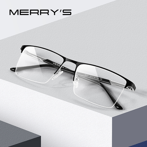 MERRYS DESIGN – lunettes en alliage pour hommes, monture carrée, demi optique, ultraléger, Style Business, myopie, Prescription, S2051 ► Photo 1/6