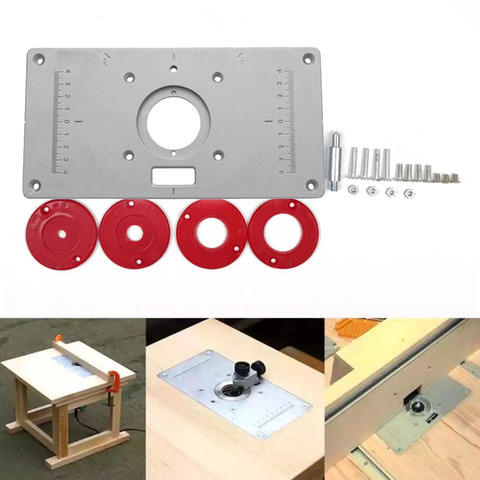 Multifonctionnel en Aluminium routeur Table plaque d'insertion bancs de travail du bois routeur coupe modèles Machine de gravure ► Photo 1/6