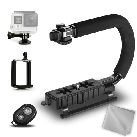 Stabilisateur tenu dans la main de poignée de stabilisateur de poignée de caméra d'action vidéo avec la télécommande de Bluetooth pour le bâti Triple de chaussure de GoPro u-grip ► Photo 1/6