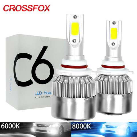 CROSSFOX-ampoules automobiles, phares de voiture, LED H7 H4 H11 H1 H3 H13 880 9004 9007 9003 HB3 HB4 H27 9005 9006 LED K 6000K ► Photo 1/6