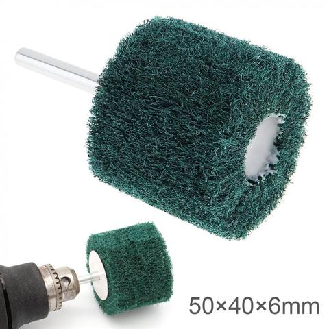 1 pièces 6MM tige rabat ponçage roue Fiber Abrasive Mini brosse perceuse tampon à récurer polissage meulage pour métal tête de nettoyage Nylon ► Photo 1/6