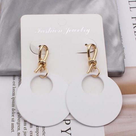 Boucles d'oreilles pour femmes, grandes mode, bijoux de fête, longs et élégants, couleur noir, blanc, vert or, tendance, 2022 ► Photo 1/6