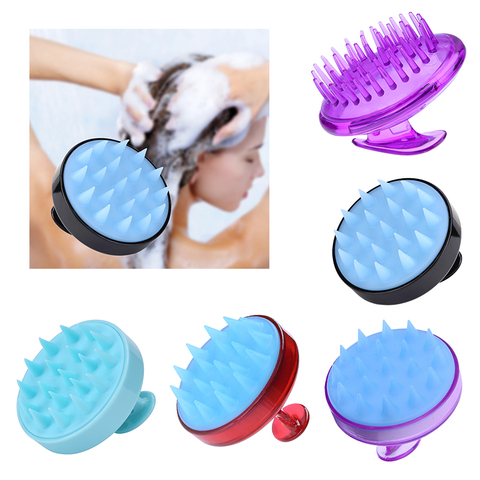 1 pièces Silicone tête cuir chevelu masseur brosse cheveux shampooing lavage peigne bain douche Spa brosse cheveux lavage Massage outils en gros ► Photo 1/6