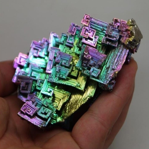 Cristaux de Bismuth arc-en-ciel 20g/50g spécimen minéral métallique ► Photo 1/6