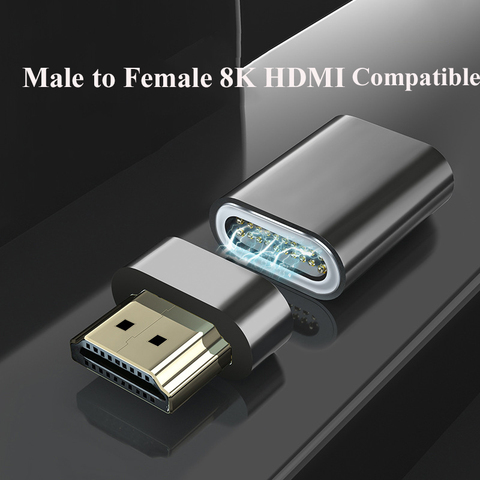 Adaptateur magnétique haute définition 8K mâle vers femelle, convertisseur dhmi, compatible Hdmi, pour télévision, ordinateur portable, projecteur PS3 ► Photo 1/6