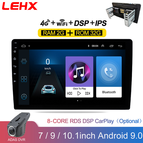 LEHX 9/10 pouces Ram2GB voiture 2 din Android 9.0 Radio voiture multi-temps lecteur vidéo pour Volkswagen Nissan Hyundai Kia toyota CR-V lada ► Photo 1/6