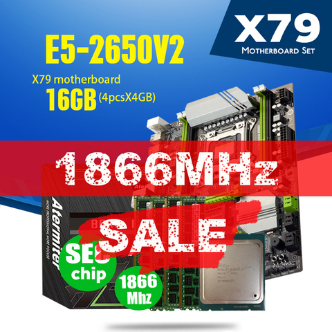 Atermiter X79 Turbo carte mère LGA2011 ATX Combos E5 2650 V2 CPU 4 pièces x 4GB = 16GB DDR3 RAM 1866Mhz PC3 1490R PCI-E NVME M.2 SSD ► Photo 1/5