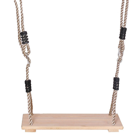 Balançoire en bois classique avec balançoire suspendue réglable en hauteur pour intérieur extérieur ► Photo 1/6