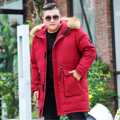 Veste d'hiver chaude pour homme, grande taille 9XL 10XL, à capuche avec col en fourrure, en coton, épaisse ► Photo 1/6