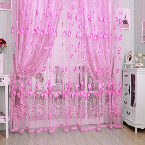 Moderne Tulle rideaux pour salon violet rideaux pour enfants chambre porte courte cuisine fenêtre rideaux enfants drapé ► Photo 1/6