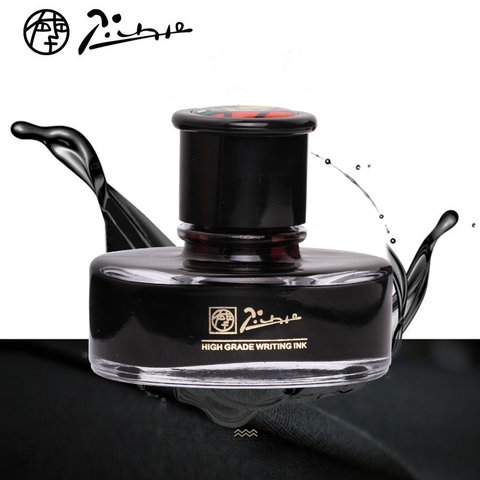 Pimio-encre originale sans carbone pour stylo à fontaine de 50ML, bouteille en verre, encre pour écriture, noir, bleu-noir ► Photo 1/6