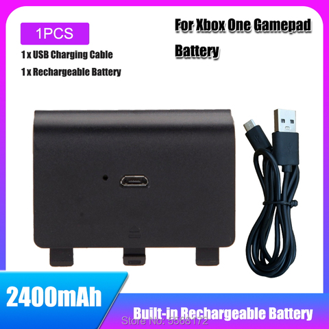 1 pièces 2400mAh Batteries rechargeables + câble USB pour XBOX ONE Gamepad batterie contrôleur sans fil Joypad Batteria ► Photo 1/6