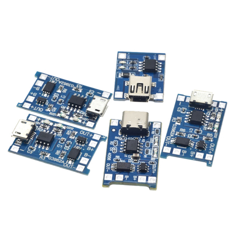 Module de chargeur de batterie au Lithium, type c/Micro USB 5V 1A 18650 TP4056, panneau de charge avec Protection, double fonction 1A Li-ion ► Photo 1/6