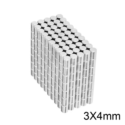 Aimant surpuissant rond N35 3x4mm en néodyme, lot de 50 à 5000 pièces, disque magnétique à base de terres rares ► Photo 1/6