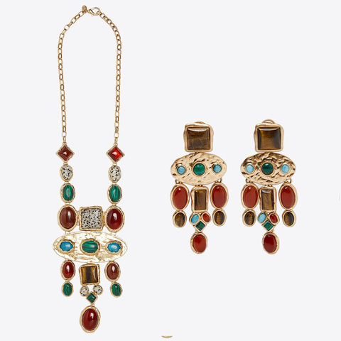 ZA-collier en pierres pour Femme, Vintage, style ethnique bohémien, chaîne colorée, ras du cou, fait à la main, bijoux d'été ► Photo 1/6