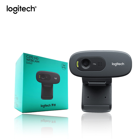 Logitech-Webcam C270 HD 720P avec microphone intégré, usb 2.0, caméra de conférence au PC portable, Original ► Photo 1/6