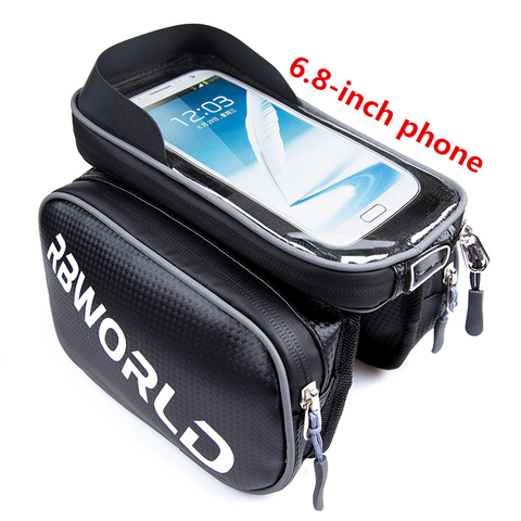 Sacoche imperméable pour vélo frontale de 6.8 pouces, sacoche de guidon pour téléphone portable, Tube supérieur, accessoires de cyclisme en montagne ► Photo 1/6