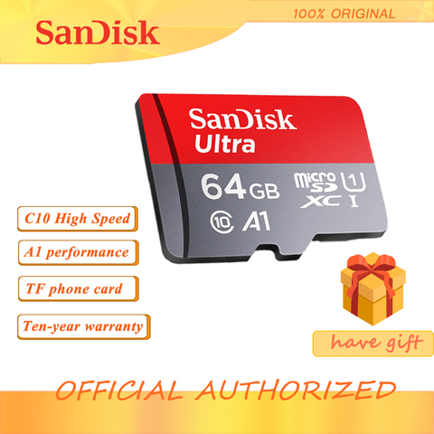 SanDisk – carte micro SD, 32 go/64 go/128 go/256 go/go, SDXC, classe 10, 80 mo/s, TF ► Photo 1/6