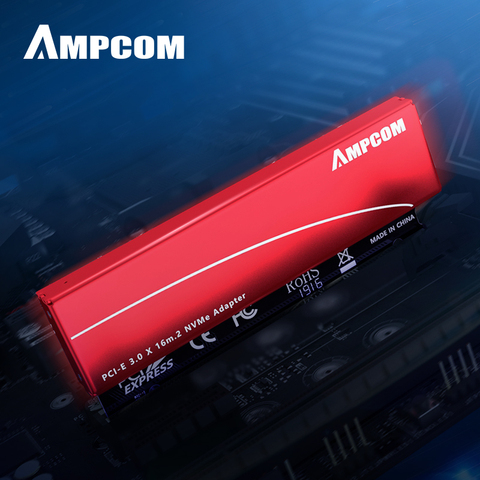 AMPCOM-carte clé M.2 M Nvme vers pcie SSD, PCI Express X16 avec boîtier en aluminium, compatible Windows 7/8/ 10 ► Photo 1/6