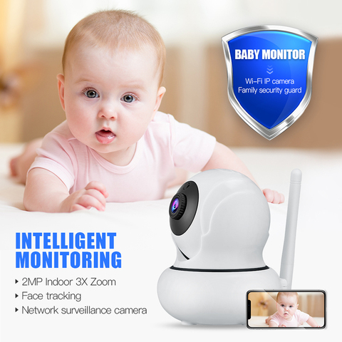 Wanslam-caméra de surveillance PTZ IP wifi hd 1080P, dispositif de sécurité sans fil, babyphone vidéo, avec Zoom x3 et suivi automatique, Audio bidirectionnel et alarme Push ► Photo 1/6