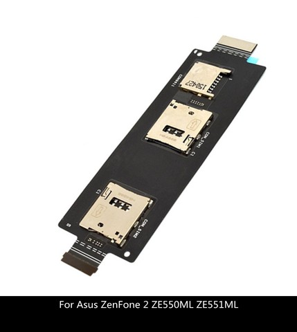 Pièces de rechange pour ASUS ZenFone 2 5.5 pouces ZE551ML ZE550ML support de lecteur de carte SIM connecteur fente câble flexible ► Photo 1/1