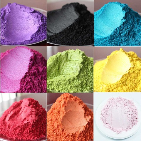 Pigment de poudre de perle 50g, poudre de Mica pour papier artisanal, peinture de voiture, savon, ombre à paupières, canne à pêche, décoration d'ongles, poudre colorée ► Photo 1/6