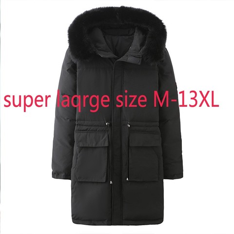 Veste en duvet Super Large pour hommes, manteau chauffant à capuche Plus épais avec Long col en fourrure, grande taille 10XL 11XL 12X L13XL, nouvelle collection M-9XL ► Photo 1/5