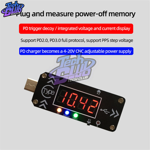 Module de déclenchement de Charge rapide de Type c PD, affichage numérique, testeur de tension et de courant, prise en Charge du protocole PD2.0 PD3.0, XY-WPDT ► Photo 1/6