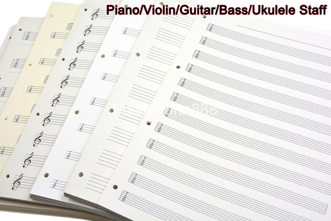 Classeur A4 pour notes de personnel de Piano musical, guitare, basse, Ukulele, dossier pour les étudiants ► Photo 1/6