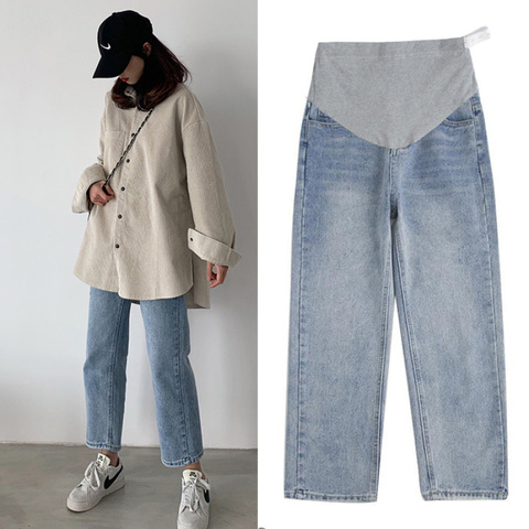 Jean en Denim à jambes larges, vêtement de travail pour femmes enceintes, vêtement de maternité et automne, 1088 # ► Photo 1/6