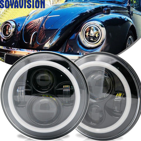 2 pièces voiture LED 7 pouces rond phare Kit de Conversion pour coccinelle classique Lada Niva urbain pour Jeep Wrangler pour Suzuki samouraï ► Photo 1/6