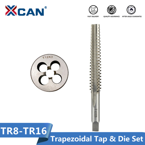 XCAN-ensemble de robinets et matrices trapézoïdaux, 2 pièces, prises pour Machine à main droite, HSS filetage, robinet TR et Die KitTR8/TR10/TR12/TR14/TR16 ► Photo 1/5