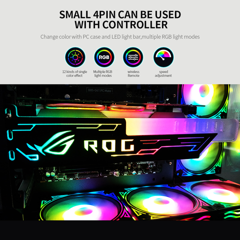 Support de carte graphique RGB 5V, 4 broches, éclairage coloré, alimentation porte-carte pour carte graphique 99% du marché, RGB25 ► Photo 1/6